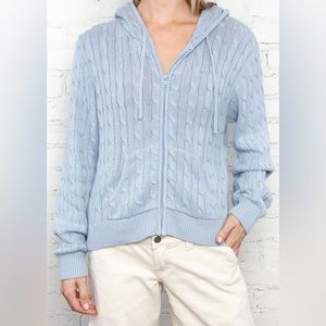 Brandy Melville ayla câble knit zip-up sweater